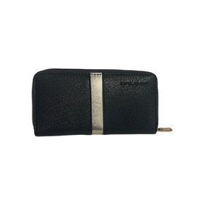 David Jones Black & Gold Stripe Zip Around Wallet